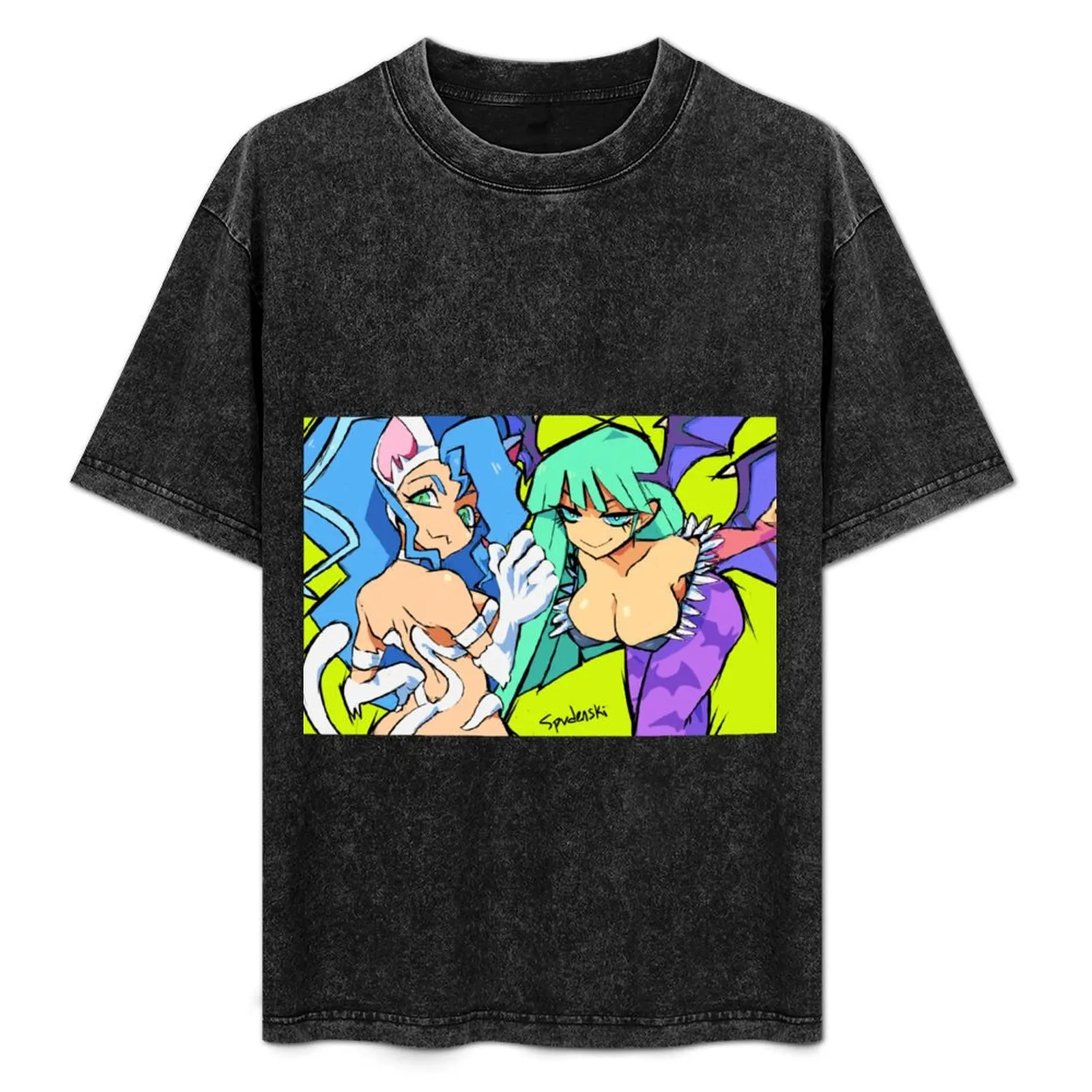 Felicia and Morrigan T-Shirt anime stuff rapper graphic tees vintage t shirts korean fashion designer t shirt men