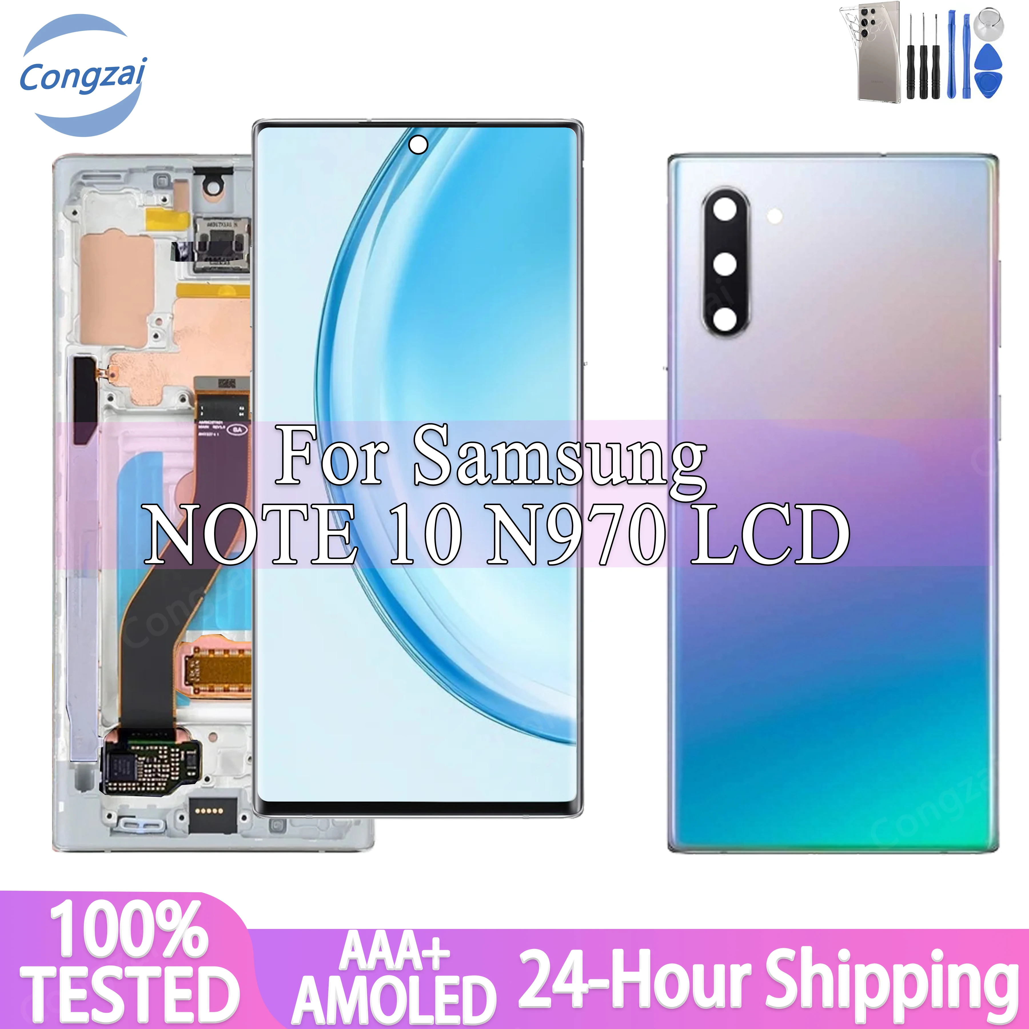 

100% Test Super Amoled For Samsung Galaxy Note10 N970 Display Touch Screen Digitizer Assembly Replacement,Supports Fingerprint