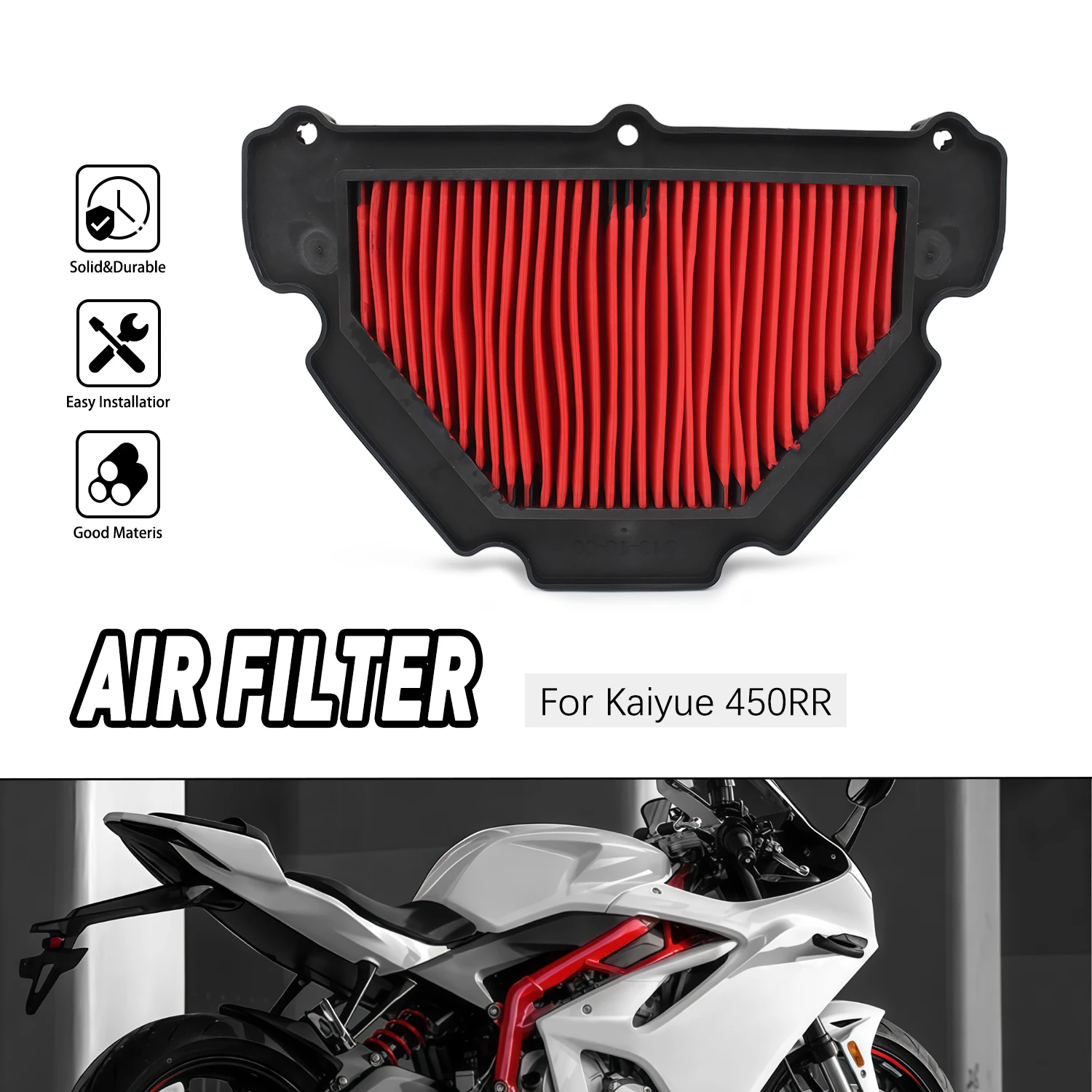 

For KOVE 450RR 450RR ZF400GS-A imitation motorcycle parts air filter element replacement original parts.