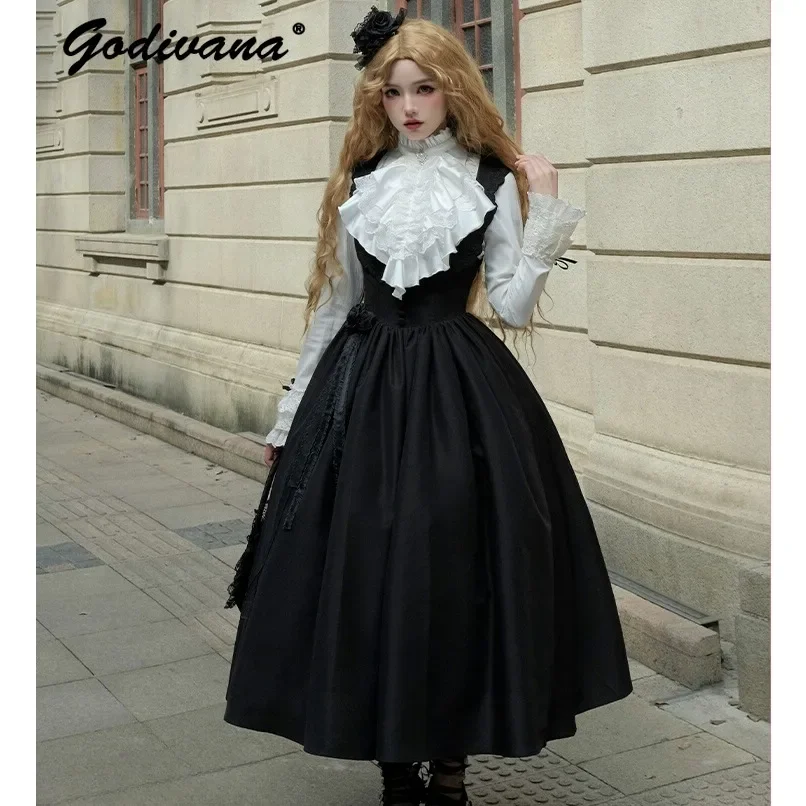 Original Cla Jacket Coat White Shirt Breast Support Short/long Jsk Dress Gothic Lolita Spring and Autumn Women's Dress Set