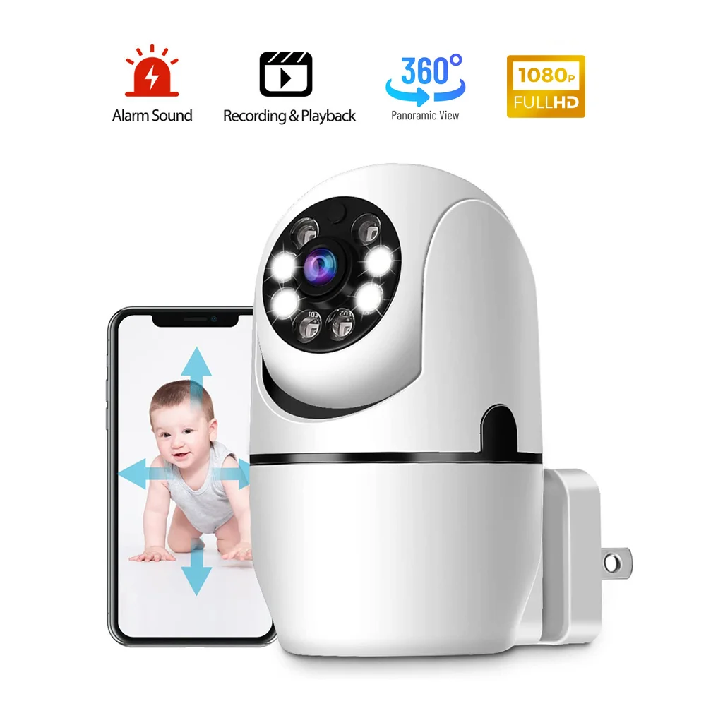 

Full HD 1080P plug in Wifi camera led light full color night vision home security protection product baby surveillance Camera