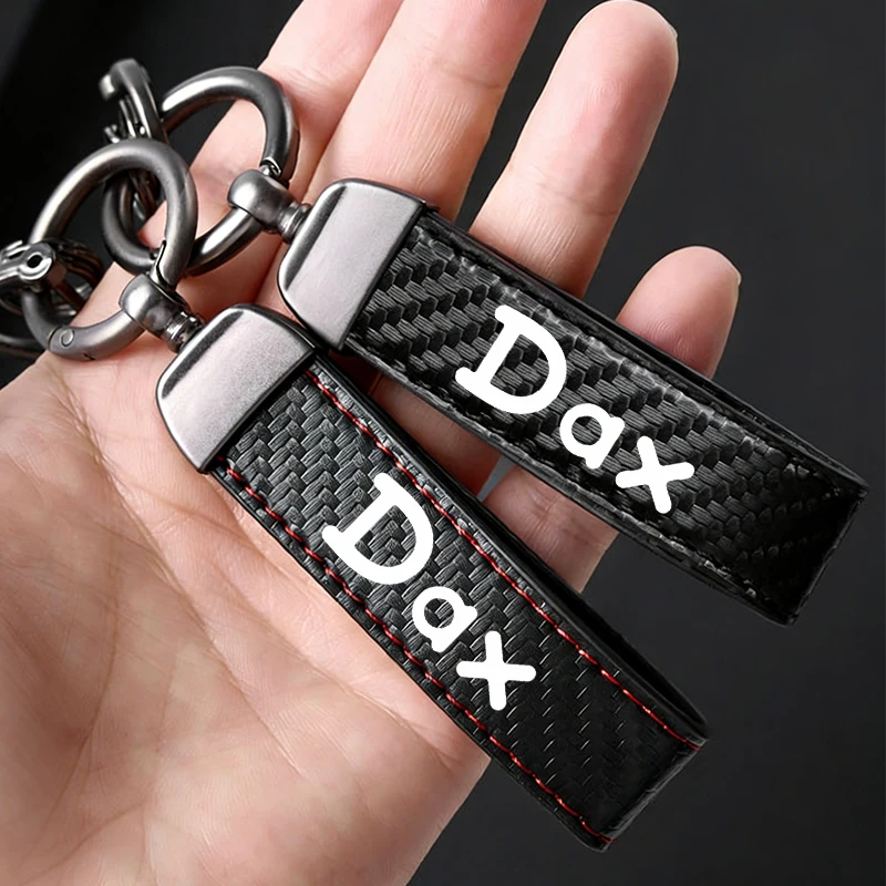 FOR HONDA DAX125 ST125 ST 125 2022-2026 DAX 125 Motorcycle Carbon Fiber Patterned leather rope Keychain Keyring key ring