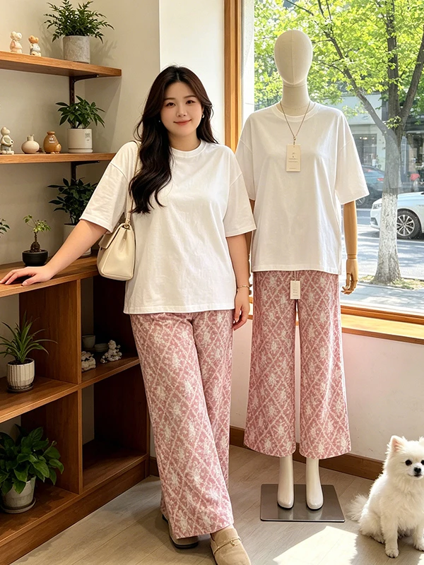 

plus Size Color Sleeveless Loose Top And Long Pants Set Women's Summer New Slimming Anti-Aging Two-Piece Set