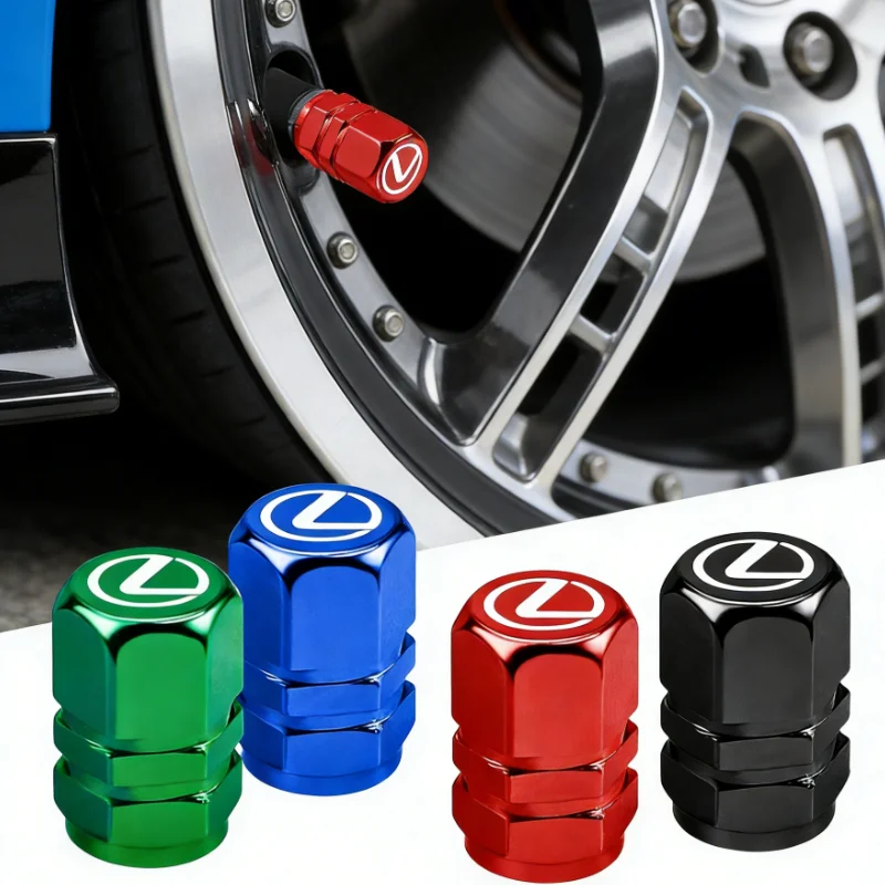 Juego de 4 Tapas de Válvula para Neumáticos de Coche, Accesorios para Lexus RX330 Fsport IS200 IS250 RX350 GX NX300h Ct200h ES300h