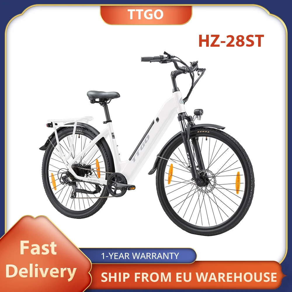 TTGO HZ-28ST Electric Bike, 250W Motor, 36V 20Ah Battery, 700C*45C Tire Adult Ebike, 25km/h Max Speed,  Disc Brake, LCD Display