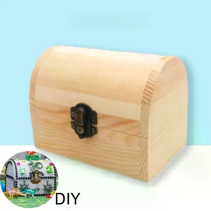 Jewellery Keepsake Pine Plain Storage Wedding Wooden Arched Hinged Boxes Practical Decorate Wooden Box Trinket 1/3Pcs