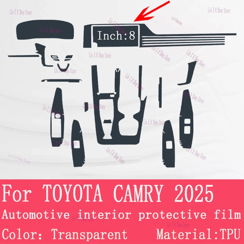 For TOYOTA CAMRY LE/SE (2025-2026) Camry XV80 Anti scratch screen protector for transmission panel navigation TPU car interior