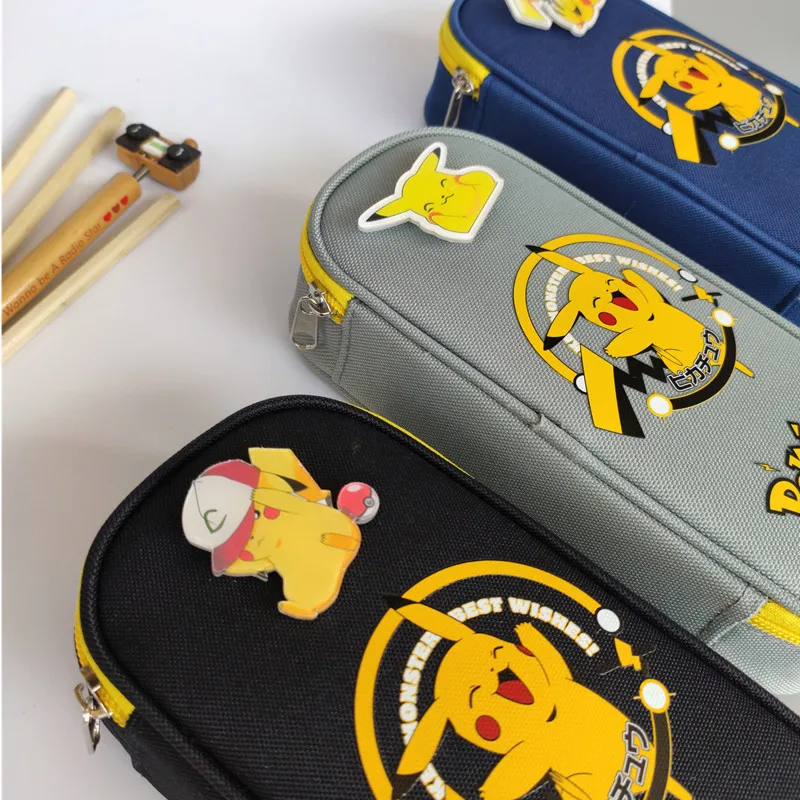 Pikachu Student Pencil Case Pokemon Children Pencilcase Cartoon Anime Student Stationery Pencil Bag Pen Pouch School Supplies