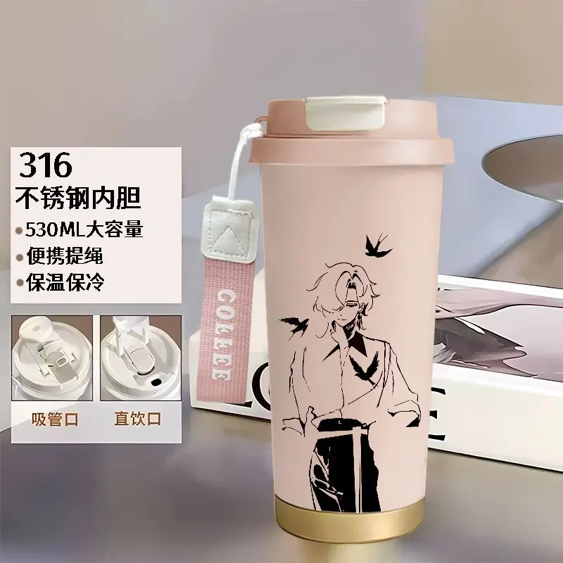 متوفر في المخزون 2025 لعبة أنيمي هونكاي: ستار رايل كوس افينتورين كاكافاشا Q-نسخة طباعة 316 كوب شرب مزدوج من الفولاذ المقاوم للصدأ هدية