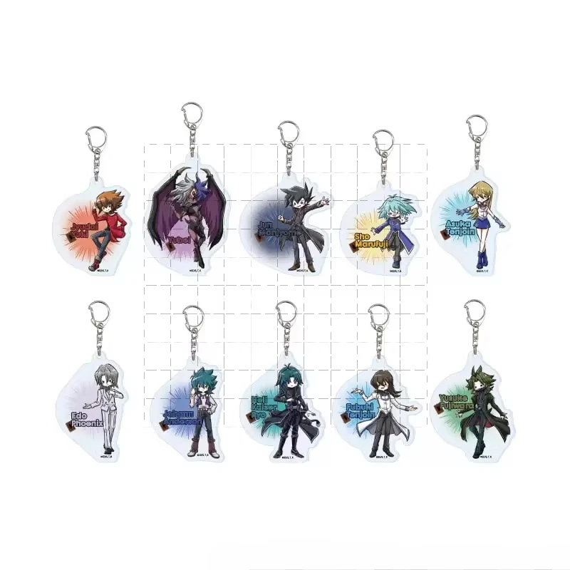 Game Yu-Gi-Oh! GX Keychain Doll Anime YuGiOh Fubuki Tenjoin Yuki Judai Manjoume Jun Johan Anderson Acrylic Keyring Pendant Gift