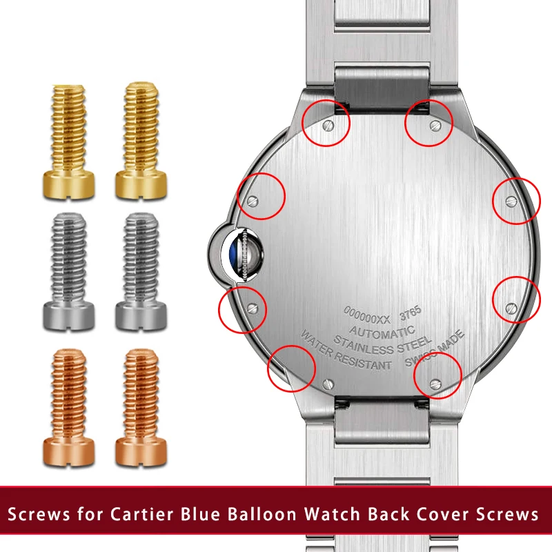 Screws for Cartier Blue Balloon Watch Back Cover Screws Back Cover Screws Small Flat Screw Watchband Accessories