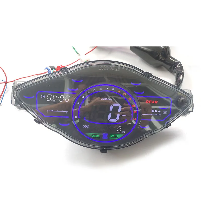 LCD Digital Odometer Speedometer Tachometer Fuel Gauge Meter All-in-one Design for Motorcycle Multifunction Gauge