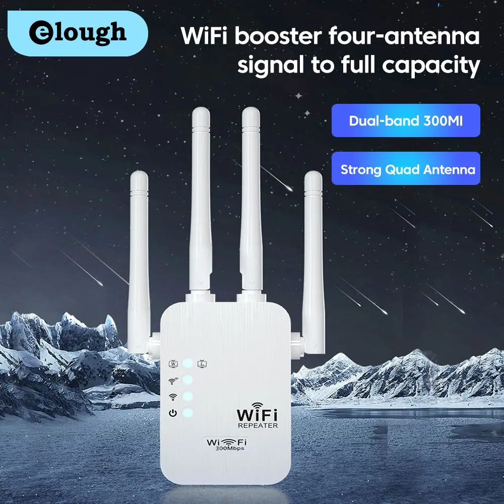 Repetidor WiFi inalámbrico de 300M, amplificador de señal de doble banda, 2,4G, 5G, extensor de Wifi, enchufes de la ue