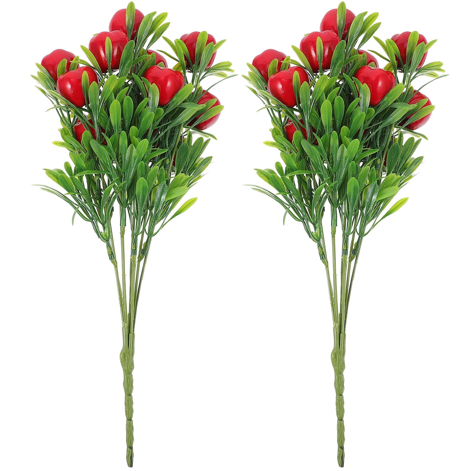 2 قطعة ينبع شجرة اصطناعية فروع الفاكهة وهمية باقة بلاستيكية الديكور للمنزل حديقة حفل زفاف #3