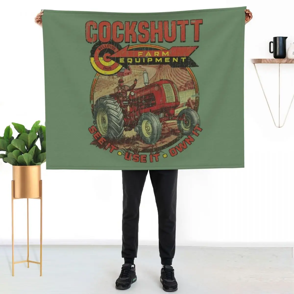 Cockshutt Farm Equipment Ltd. 1953 Throw Blanket Stuffeds Soft Plaid Thin Large Polar for sofa Blankets