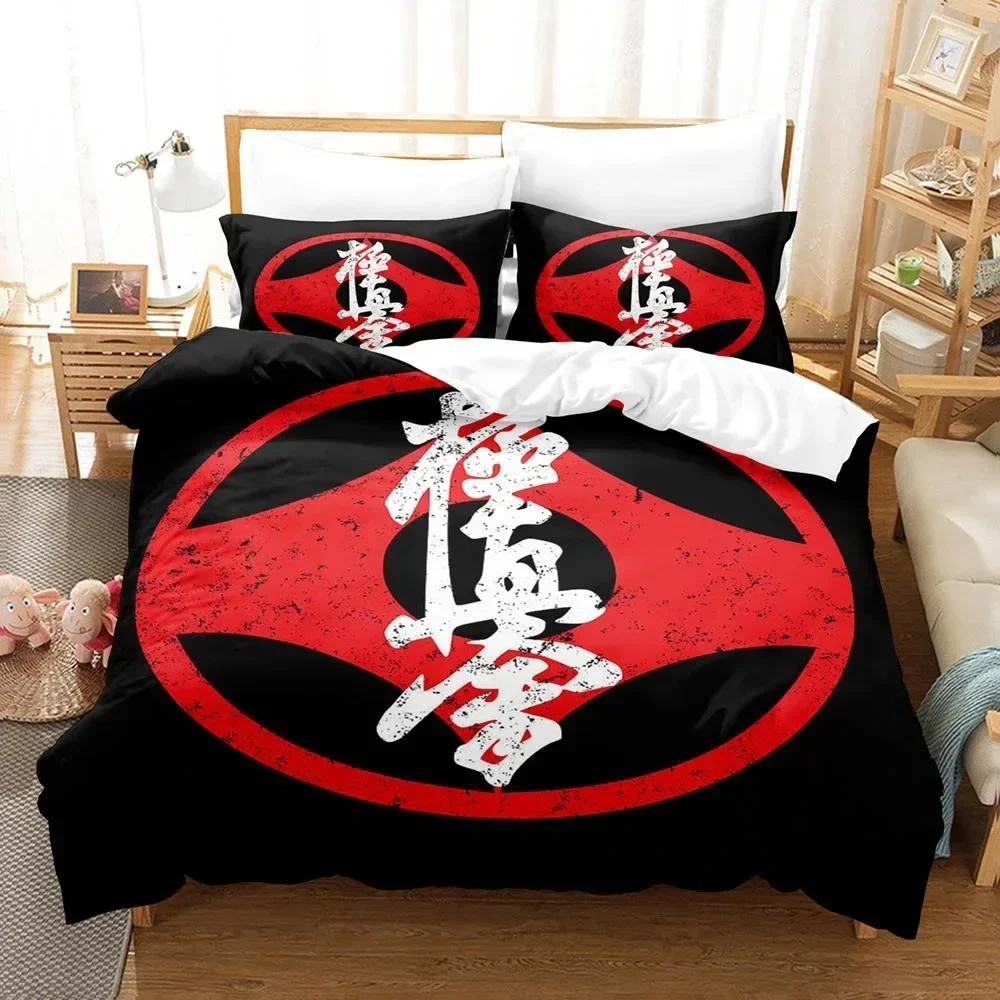 3D Printed Kyokushin Karate Bedding Set Boys Girls Twin Queen Size Duvet Cover Pillowcase Bed Kids Adult Home Textileextile