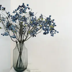 Luxury Cranberry Fake flower long branch home decor berries Christmas wedding table decoration flowers Artificial blueberry
