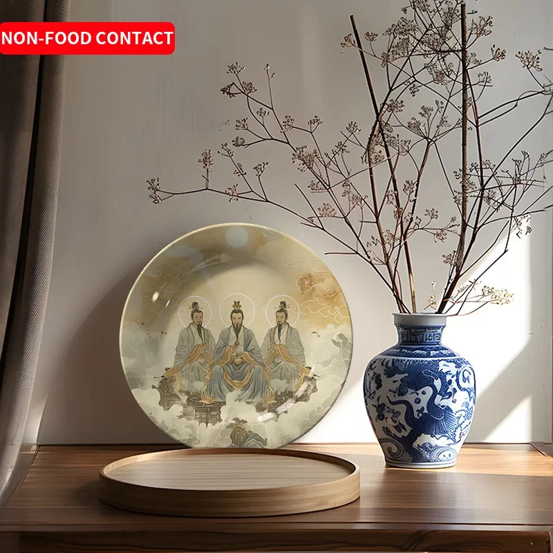 1pc Sky Theme Ceramic Decorative Plate Minimalist Art Display Wall Decor for Living Room Study Non-Food Use Creative Home