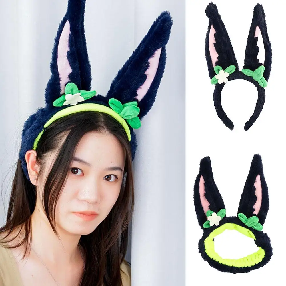 Spiel Genshin Impact Tighnari Cosplay elastischen Stirnband niedlichen Ohr Haarband Mädchen Haarband Kopf bedeckung Zubehör Geschenk Plüsch Haar Reifen