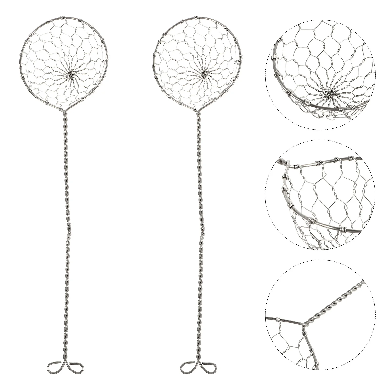 

2Pcs Kitchen Filter Spoon Stainless Steel Oil Frying Colander Skimmer Hanging Hole Food Strainer Colander Spoon