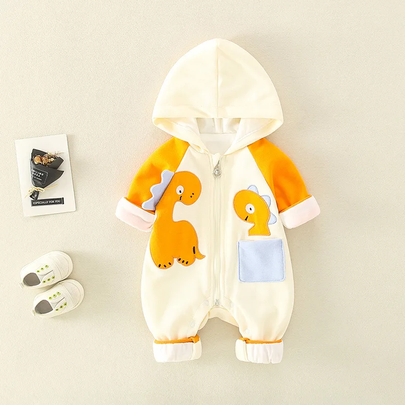 

Autumn Infant Newborn Clothes Romper Boy Girl Jumpsuit Cartoon Long Sleeve Zipper Baby Clothing Hooded Kid Outfit Onesies A583