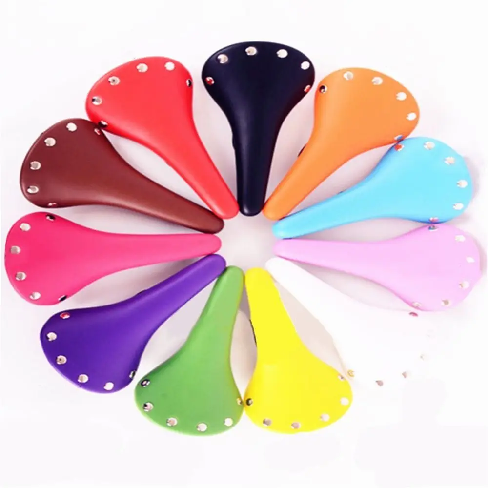 

Durable PU Leather Single Speed Road Bike MTB Bike Fixed Gear Saddle Rivet Saddle Bike Seat Cushion Bicycle Riding Saddle