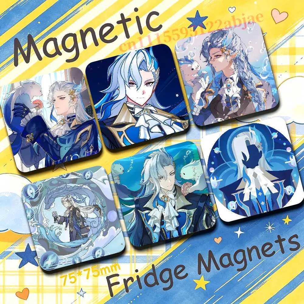 G-Genshin Neuvillette Magnet Refrigerator Fridge Sticker for Home Decor DIY Wall Decor