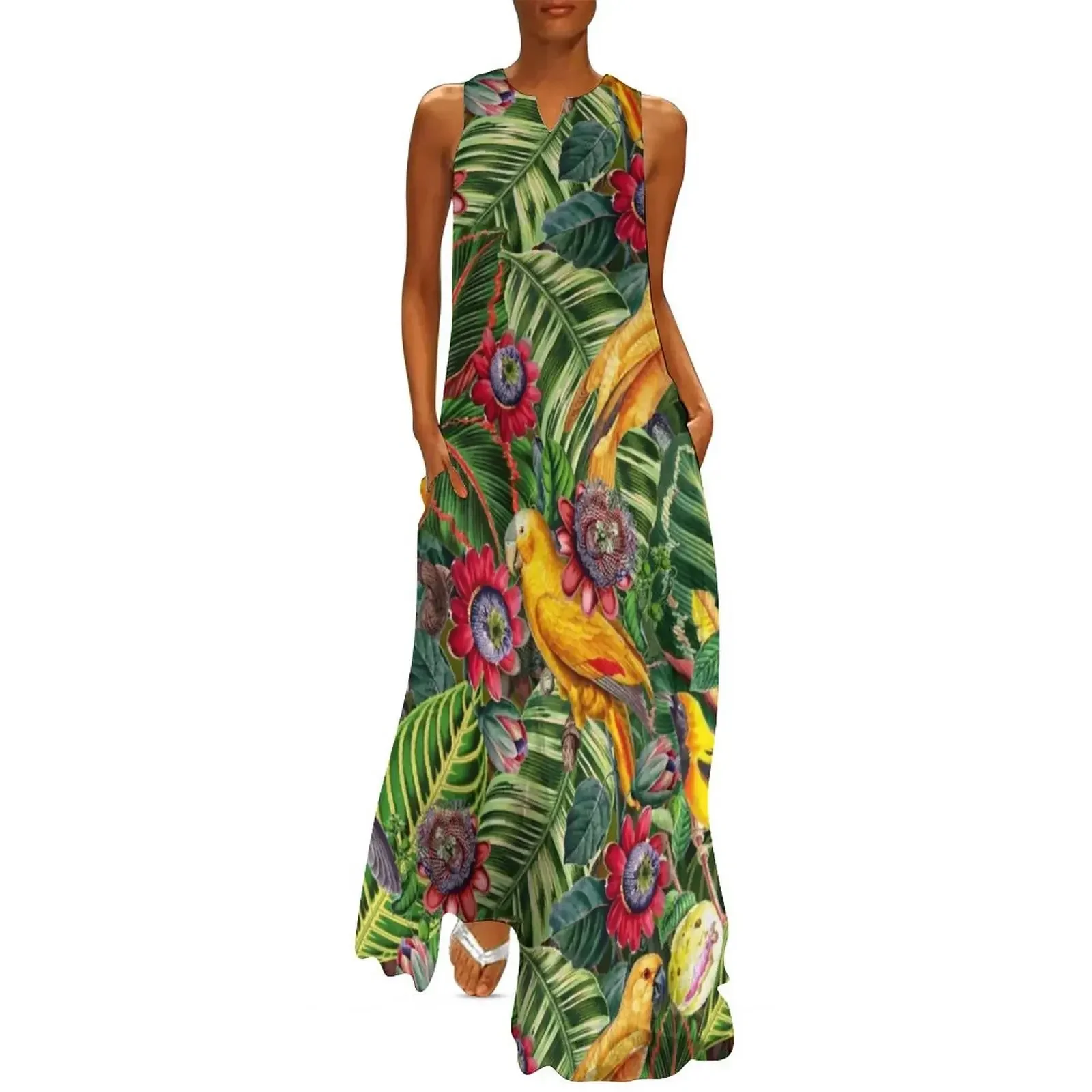 

Vintage Tropical Bird Jungle Garden Long Dress Dance dresses Women's skirt evening dresses women Dress