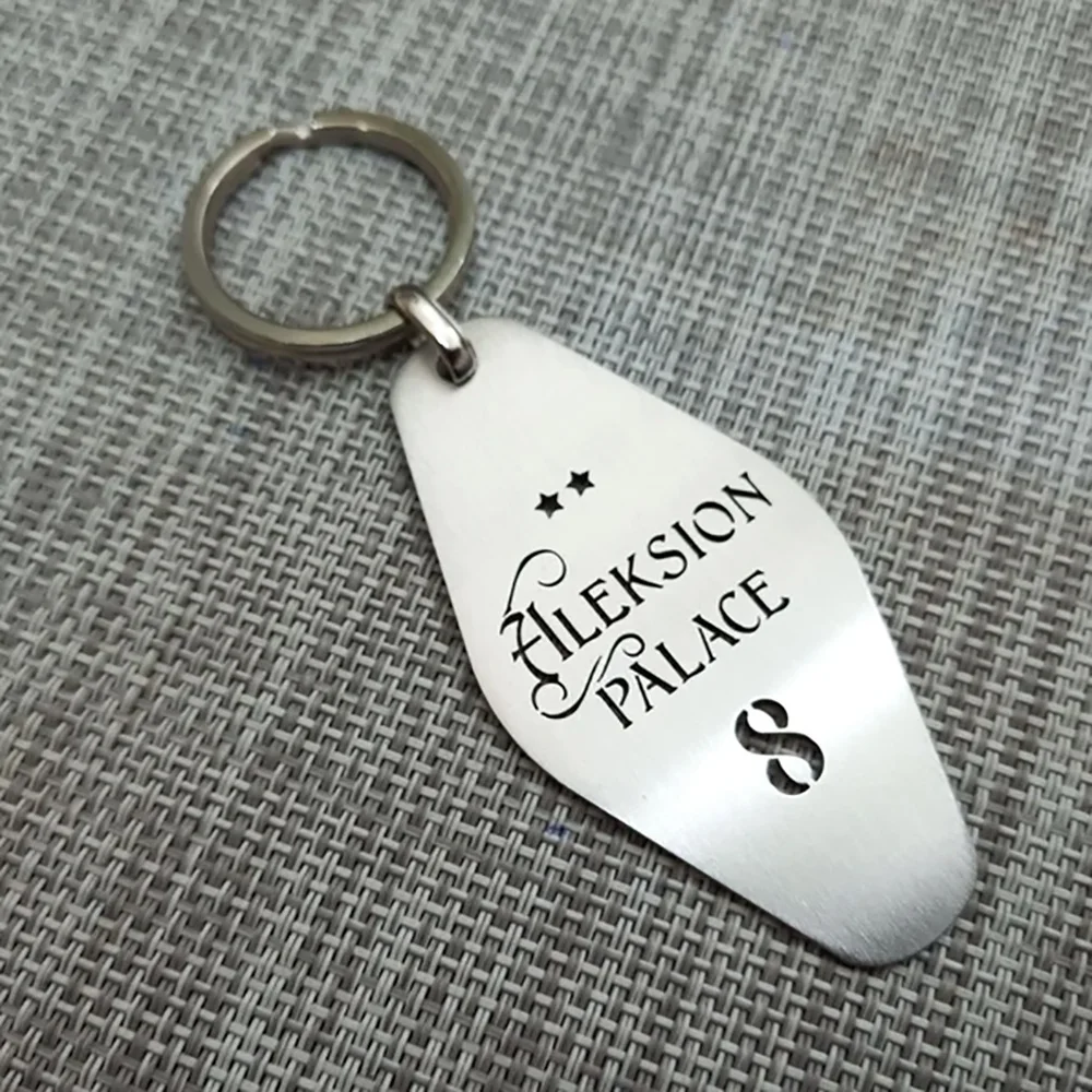 Custom Hotel Metal Keychain Personalized Logo Digital Hollow Stainless Steel Keyring Jewelry 2025 New Wholesale Dropshipping