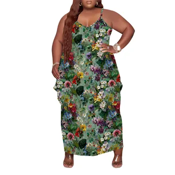 Robe Maxi décontractée grande taille pour femmes, robe de pl...