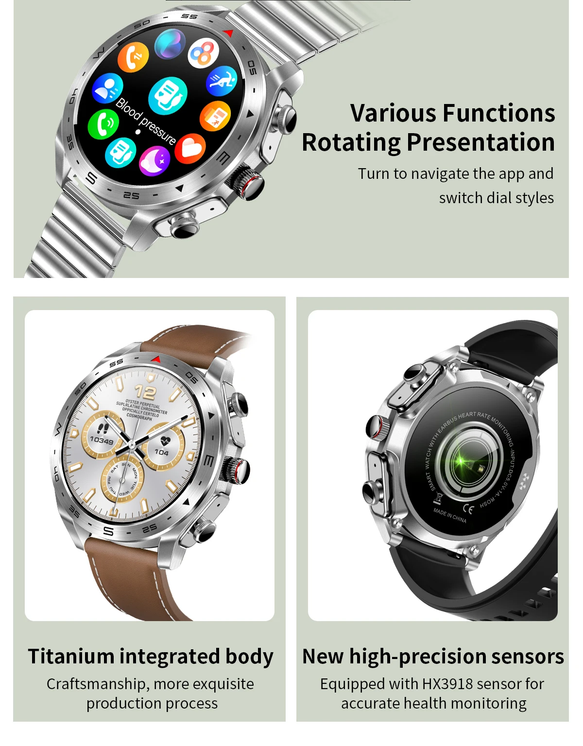 New Upgraded 2-in-1 Earphone Smart Watch Men Women NFC Bluetooth Call Health Monitoring For Huawei Xiaomi Android IOS Apple