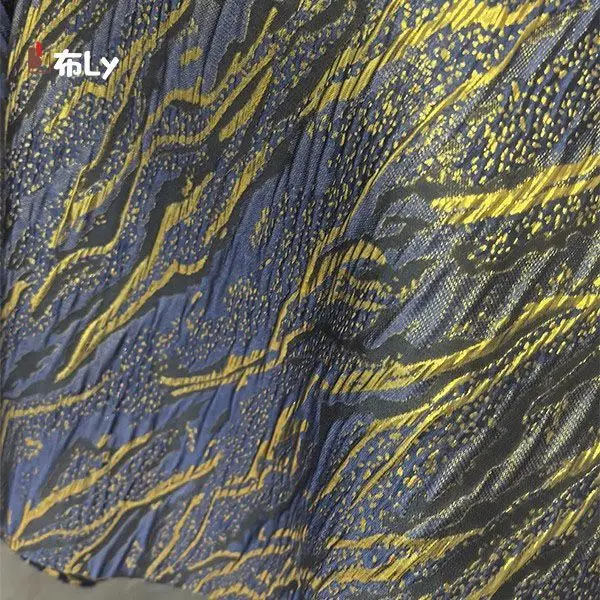 Ancient Style3DGilded Brocade Fabric Retro Gold Shiny Texture Embossed Jacquard Luxury Designer Fabric for Evening Dress & Hanfu