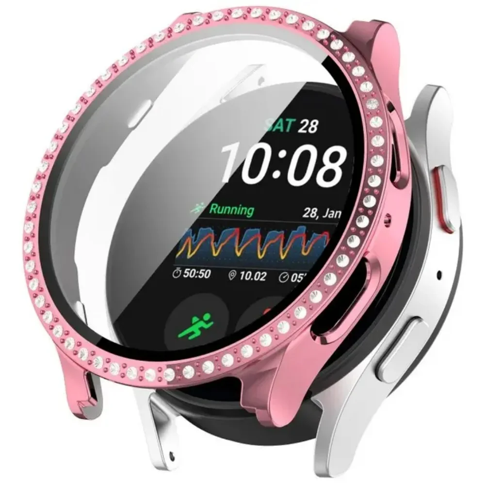 Diamond Case for Samsung Galaxy Watch 7 40mm 44mm Screen Protector Tempered Glass Bling Cover Full Protector for Galaxy Watch FE image 4