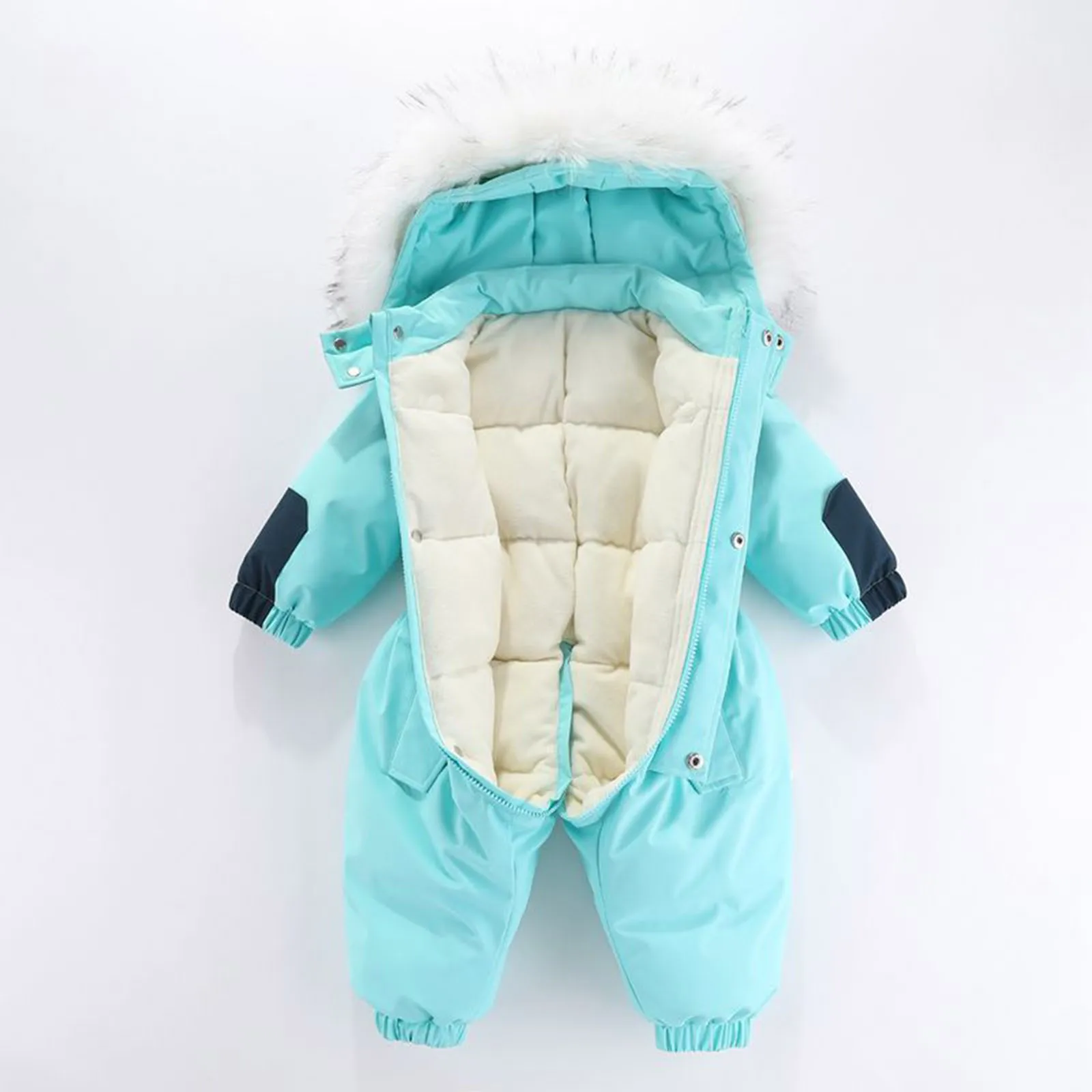 -30 Degree 2024 Winter Kids Jumpsuit Plus velvet Warm Children Winter Overalls 1-5 Years Baby Boy Snowsuit Infant Girl Romper