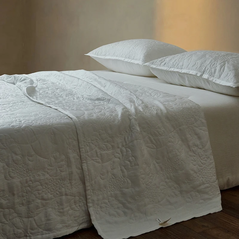 3Pcs Bed Cover Washed 100%Lyocell Quilting Polyester Fiber Filling Multifunction Blanket Bedspread With Pillowcase Bedding Set