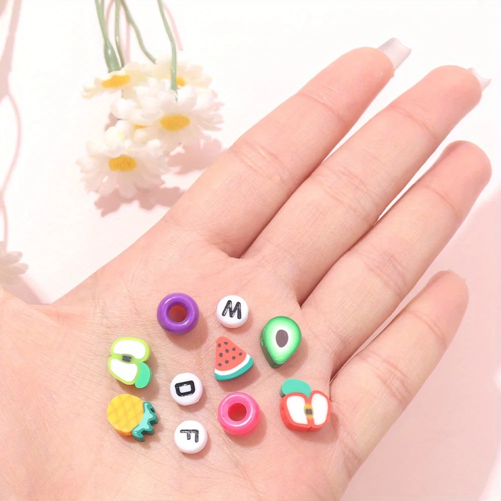 1 set of polymer clay bead bracelet making kit for DIY bracelet, friendship chain, necklace handicraft making