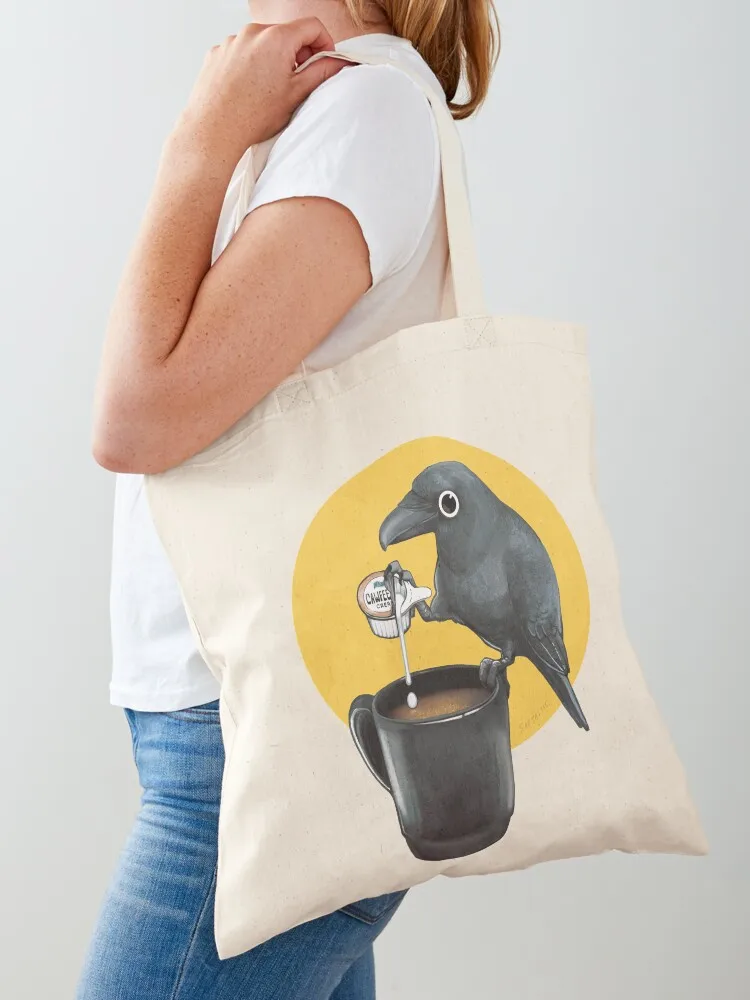 CAW-fee Crow Tote Bag Canvas bag shopping bag Customizable tote hand ladies Canvas Tote