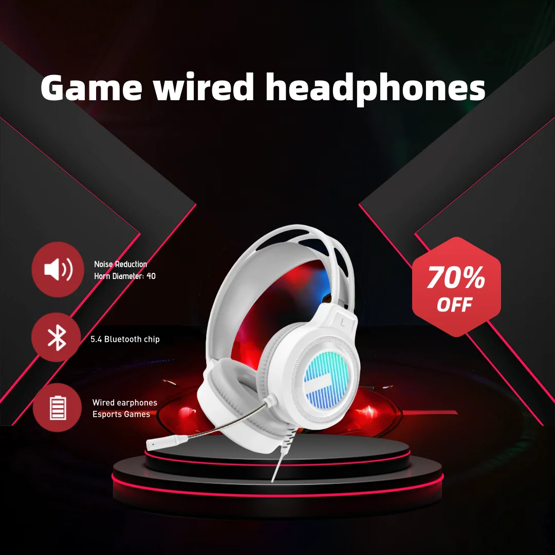 

SW-G8 Professional Wired Gaming Headset Over Ear Game Headphones with Omni-directional Micfor PS5 Laptop Tablet reduces noise