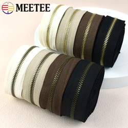 1Meter Meetee 5# Metal Zipper Tape for Sewing Jacket Wallet Shoes Coil Zippers Bag Clothes Closure Zips Repair Kit DIY Accessory