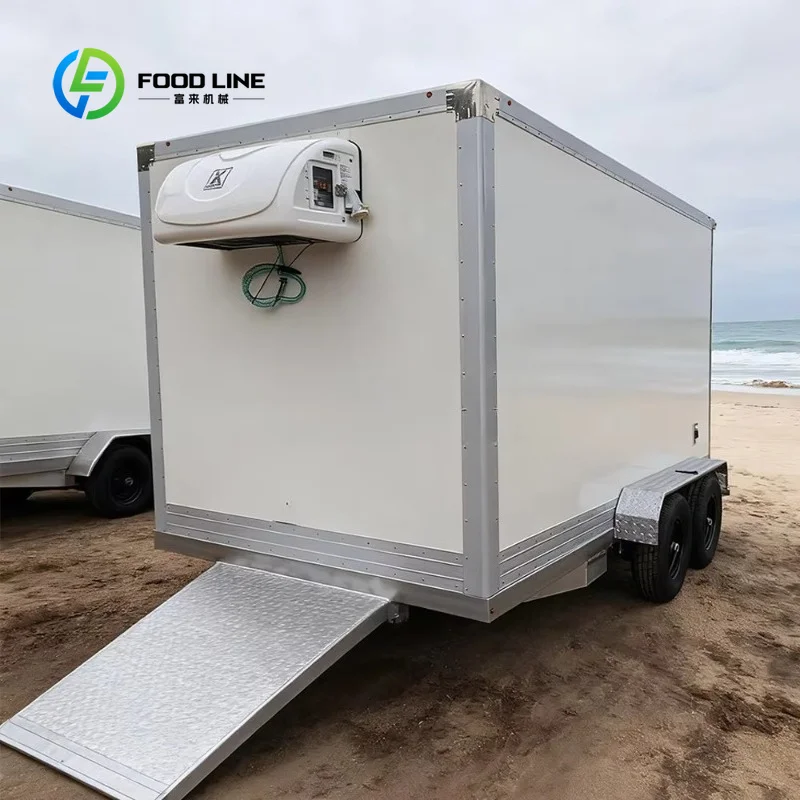 Customized Mobile Refrigeration Trailer With Single Axle And Polyurethane Insulation For Beverage Transport Bulk Order Discount