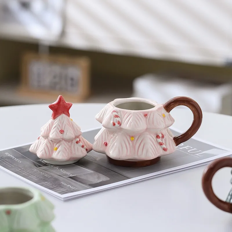 كوب شجرة عيد الميلاد من السيراميك، هدية صغيرة إبداعية للأطفال للفتيات لتقديم هدية عيد الحب، كائن لطيف وصغير مصمم #4