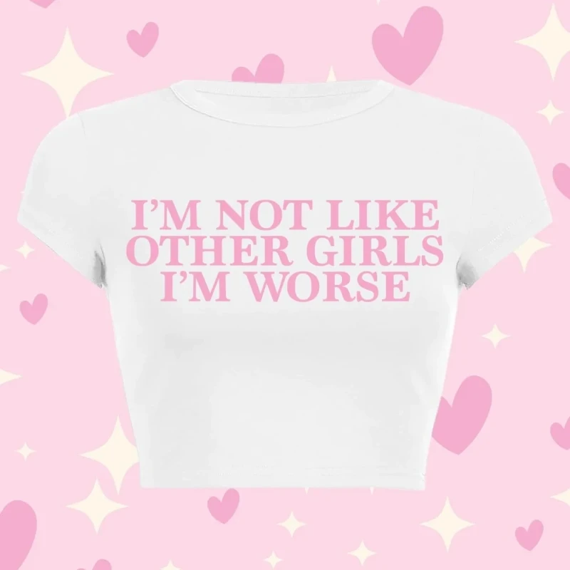 Y2k Clothing T-shirt Fashion Clothing 2000s Top Cutting Women's Emo High Street Wearing Harajuku Garbage Baby T-shirt