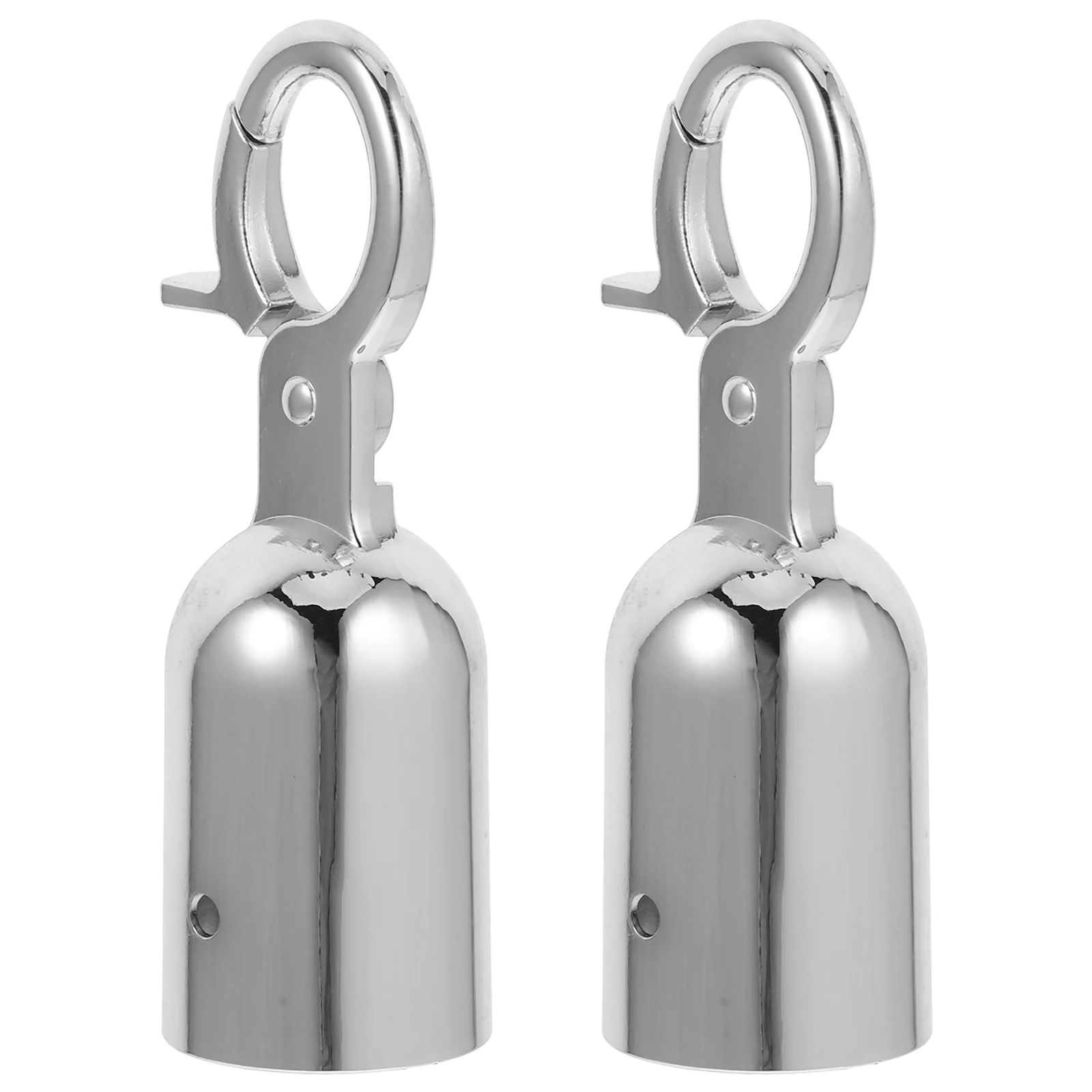 

2pcs Silver Mid-size Rope End Stopper Stainless Steel Decking Rope Fittings Hook Cap Metal Cord Lock Stopper Guardrail Cord End