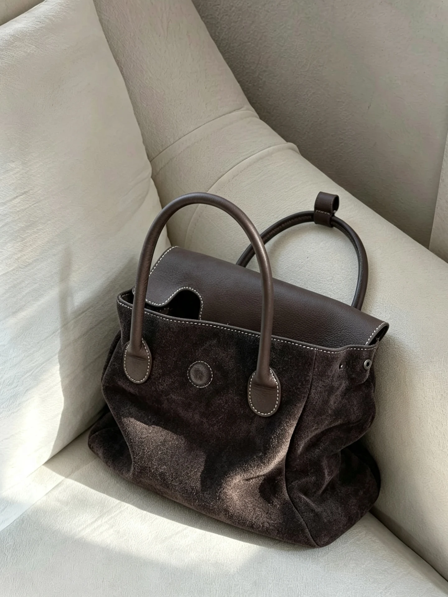 Luxury Bags For Young Women - Elegante Borsa da Donna in Camoscio