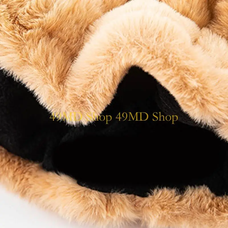 49MD Cartoon Plush Balaclava Neck Gaiter Windproof Hood for Chilly Outdoor Activities