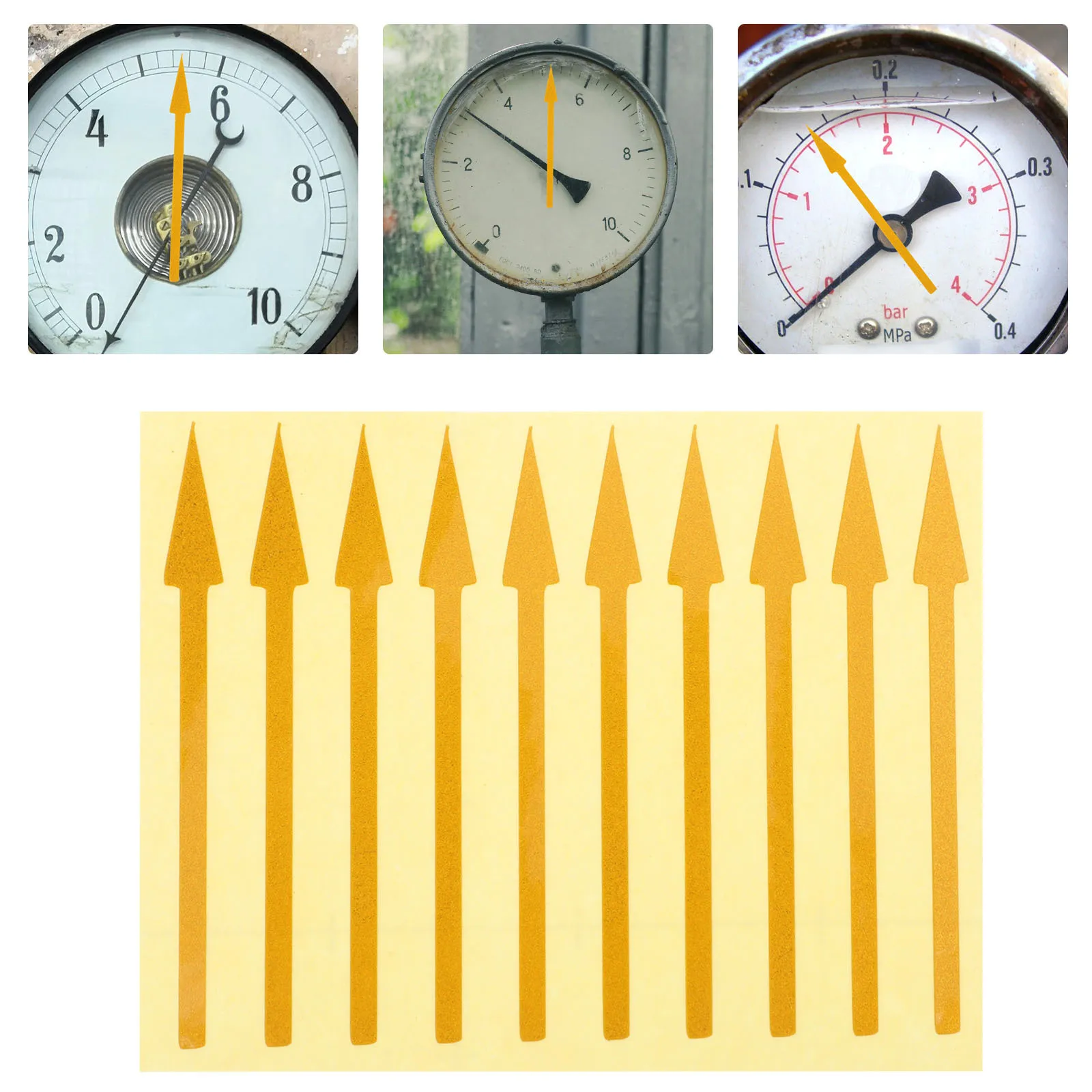 

100pcs Waterproof Adhesive Instrument Panel Arrow Stickers Reflective Direction Indicators For Accurate Data Reading Mark