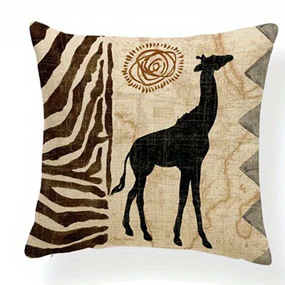 Short plush material pillowcaseHome Decor Wild Animal Silhouettes Cushion Covers Pattern Cushion Cover Suitable for Sofa Bedroom