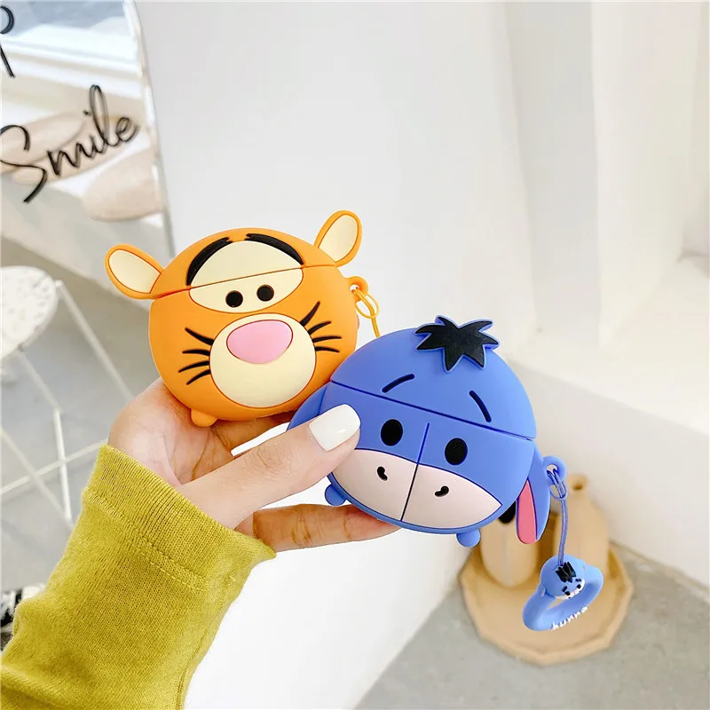 MINISO Disney Headphone Case Apply Airpods 1/2/Pro Series Eeyore Cartoon Peripherals Protective Case Hanging Rings Holiday Gifts