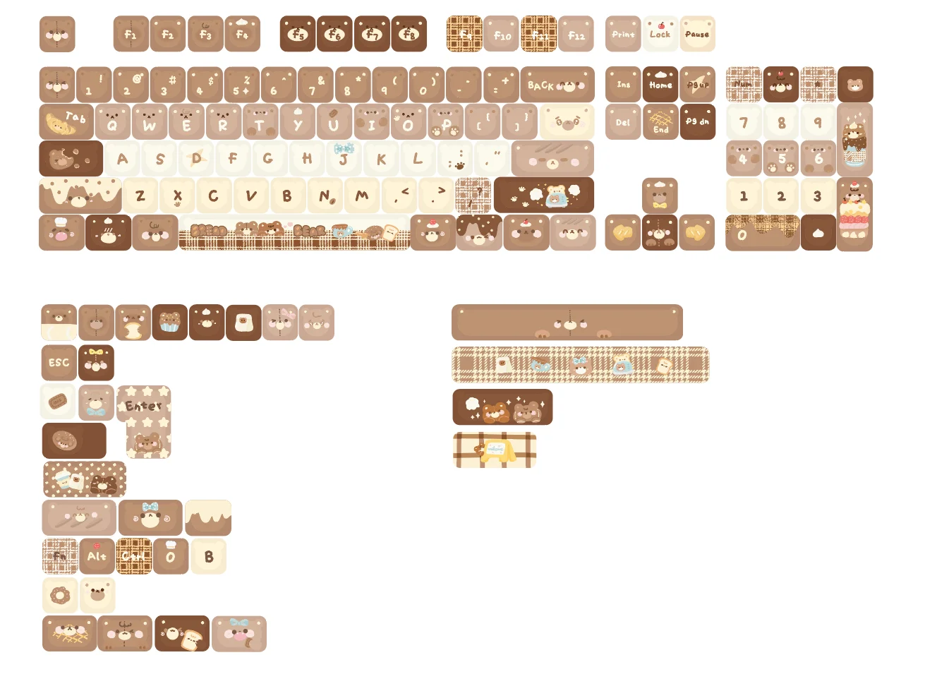 Capuchons de clavier de cuisson ours, café, profil MOA, PBT, commutateur MX, clavier mécanique, bricolage, cadeau personnalisé, 137 prédire, ensemble