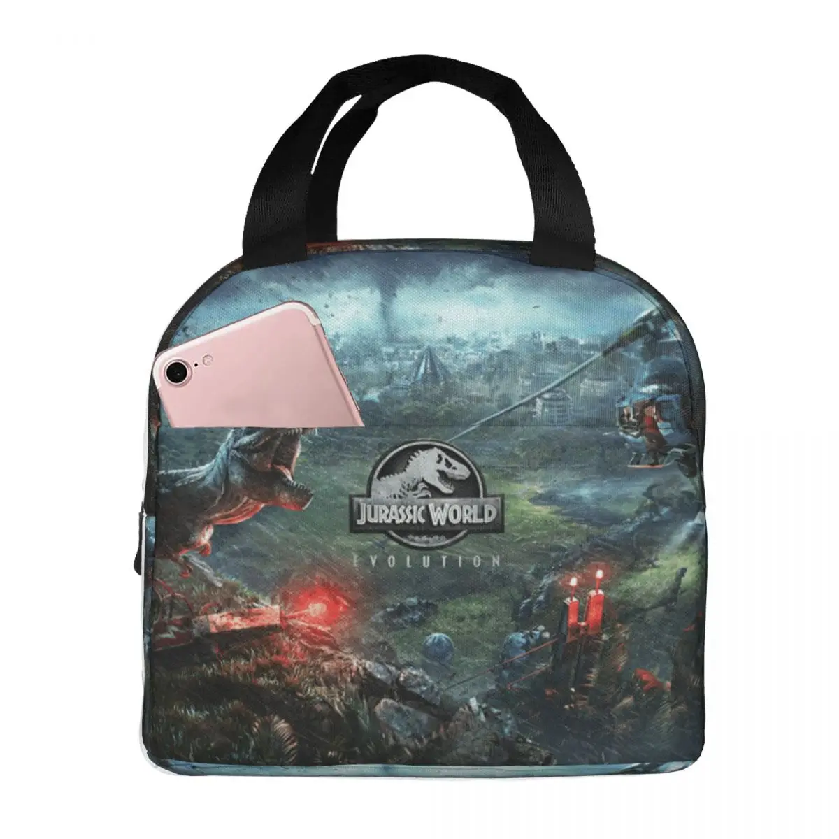 العالم الجوراسي الرعب ديناصور تطور معزول أكياس الغداء للسفر الغذاء حقيبة التخزين المحمولة الحرارية برودة صناديق الغداء #1